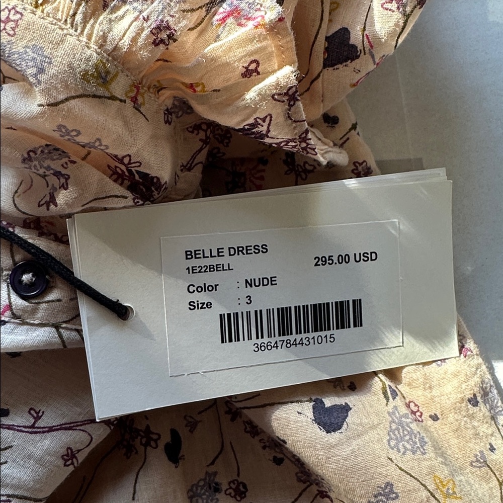 Ba&sh Beige Belle dress nude size 3 or US 8 cotton lined - Picture 9 of 15